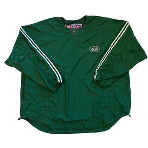 Vtg Nike NFL Pro Line Authentic New York Jets Windbreaker Jacket Mens 2XL Green